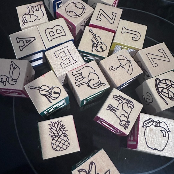 VGC MELISSA & DOUG Deluxe Children 50-Piece Wooden ABC/123 Blocks w/Plastic Case - Picture 11 of 13